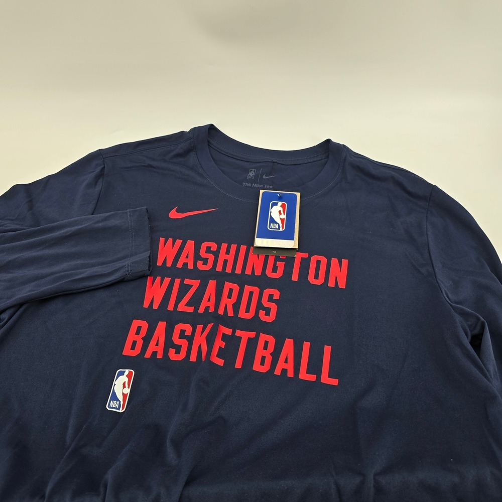 Nike Washington Wizards Basketball Shirt Mens Dri-FIT Lng Sleeve Navy L-Tall NWT